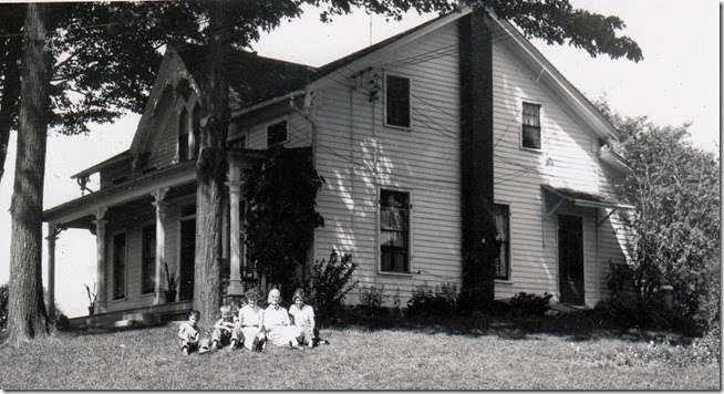 88 - Sid, Ed, Willis, Helena, and Elizabeth at Early Home of Joseph Smith near Palmyra, New York Photoshopped and Cropped