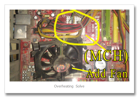 Add Fan to Northbridge or MCH Memory Controller Hub overheating