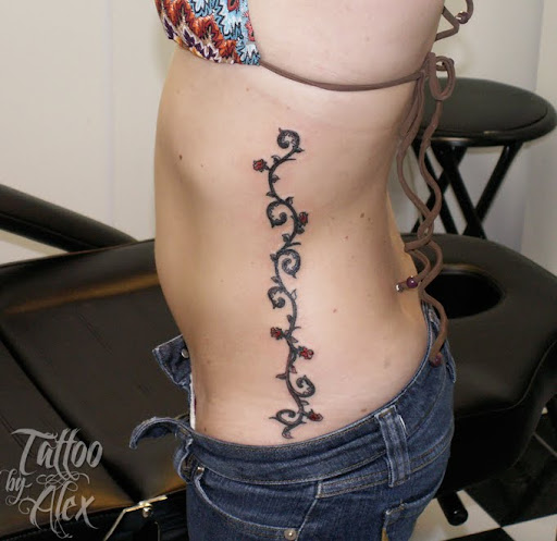 Vine Tattoo Design on Side for Women