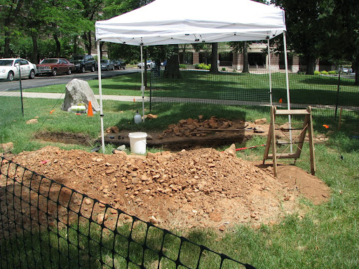 The archaeological dig site in front of Burnham Hall on Drury University's campus.
(Photo credit: Jeremy Shreckhise)