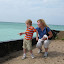 Enjoying the waves at breakwall next to Pointe Betsie Lighthouse. &ndash; 02-Aug-2010