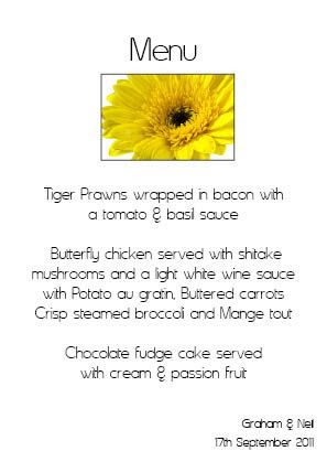 Yellow Gerbera 7 Menu