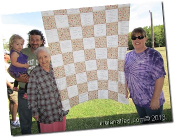 The Family Memories Quilt is a treasure from each reunion.