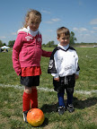 Brother and sister soccer players