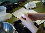 Separating an egg-we just want the yolk
