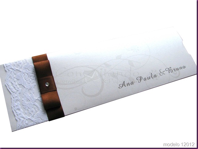 Convite de Casamento com renda, convite rendado, convite papel aspen com renda