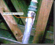 A typical sign of corrosion A typical sign of corrosion