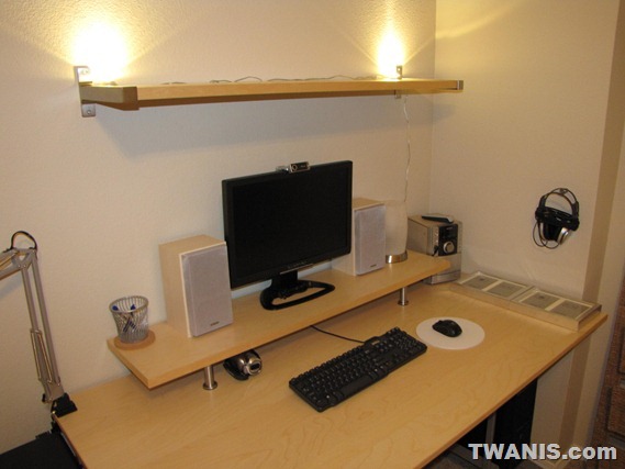 Twanis The Best Computer Desk Setup From Ikea Ikea Galant Computer Desk And Monitor Raiser With Book Shelf