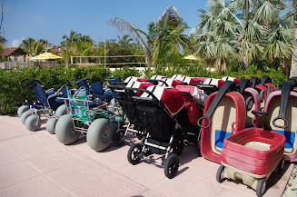 You can use special strollers, wagons and wheelchairs to get around the beach and sand.