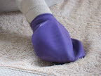 I have this special latex bootie that covers my bandage so it won't get wet outside!  Let's try it out!