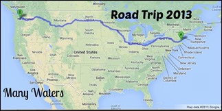 Many Waters Road Trip 2013 Map
