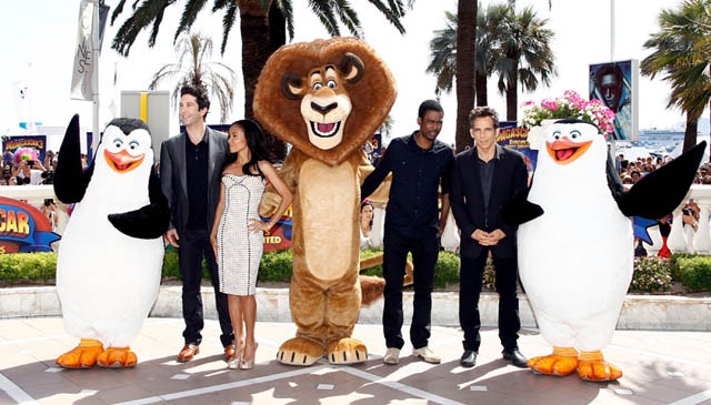 CANNES, FRANCE - MAY 17:  (L-R) Actors David Schwimmer, Jada Pinkett Smith, Chris Rock and Ben Stiller attend the "Madagascar 3" photocall during the 65th Annual Cannes Film Festival on May 17, 2012 in Cannes, France.  (Photo by Andreas Rentz/Getty Images for Paramount) *** Local Caption *** David Schwimmer; Jada Pinkett Smith; Chris Rock; Ben Stiller
