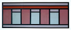 hotel, 1995, acrylic on wood, 58 x 136 x 2 in.