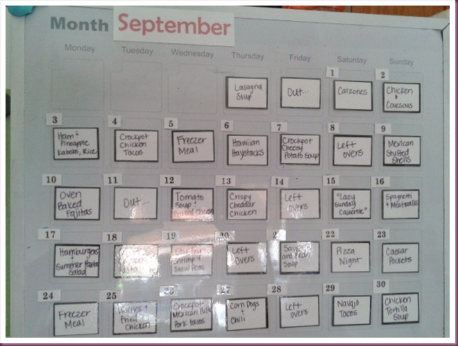 Menu Calendar
