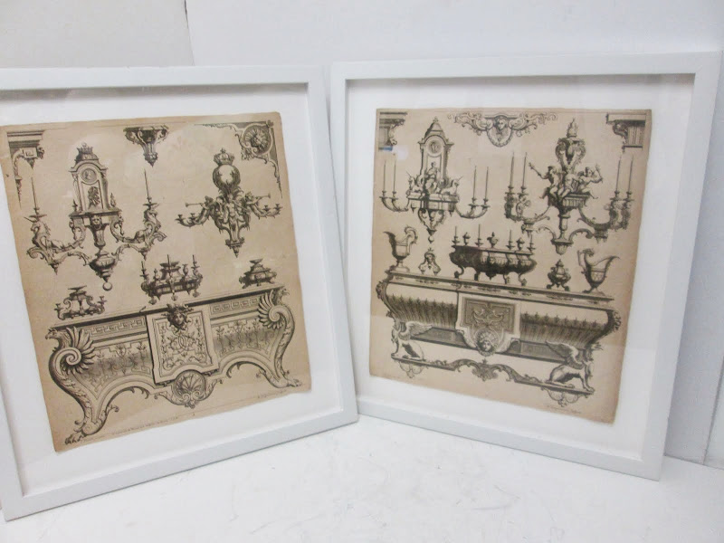 Furniture Design Antique Print Pair