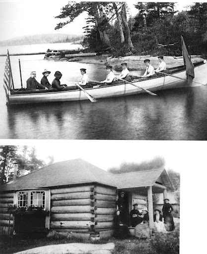 There's something great about the simplicity of log cabin design. Camp Bluff Point in 1885. ( There's something great about the simplicity of log cabin design. Camp Bluff Point in 1885. (