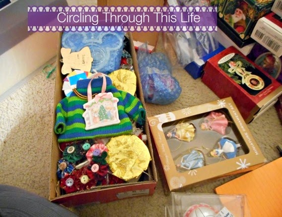 Boxing up the ornaments ~ Circling Through This Life ~ Christmas Decorations get organized!