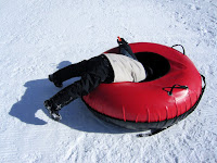Eidan trying to figure out the inner tube