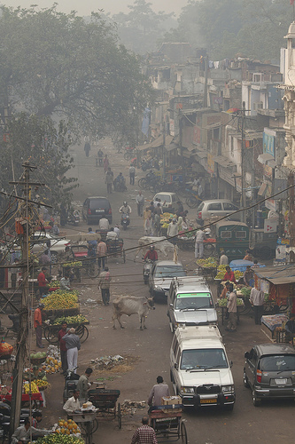Air pollution in India.