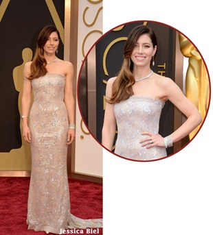 Jessica Biel at the 2014 Oscars