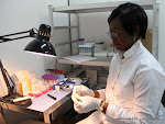 Prélèvements des échantillons dans un laboratoire médical. Radio Okapi/ Ph. John Bompengo