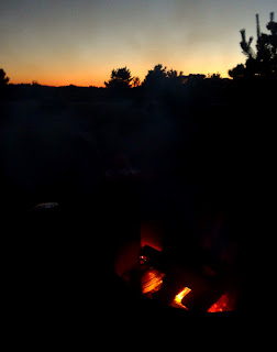 Fire at sunset