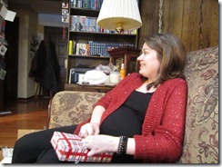 Leah opening gifts