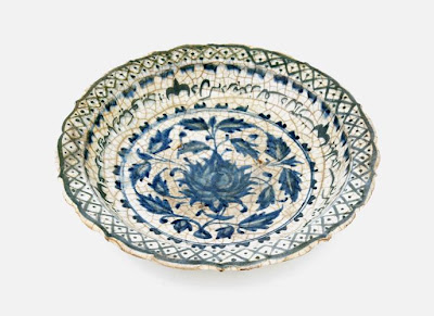 Plate | Origin:  Iran | Period: 1450-1500  Timurid period | Details:  Not Available | Type: Stone-paste painted under glaze | Size: W: 21.3  cm | Museum Code: S1997.67 | Photograph and description taken from Freer and the Sackler (Smithsonian) Museums.