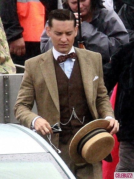 Tobey Maguire A nagy Gatsby forgatásán 02