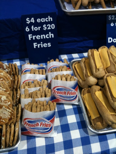Let's see what there is to eat around here.  French fries?  I don't think those are part of my diet!