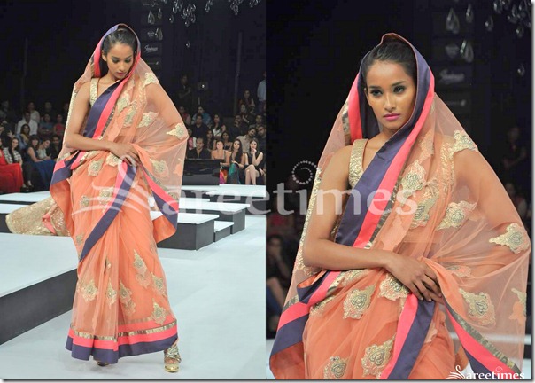 Shantanu_Nikhil_Orange_Saree