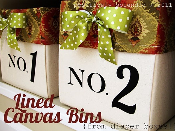 lined canvas bins tutorial