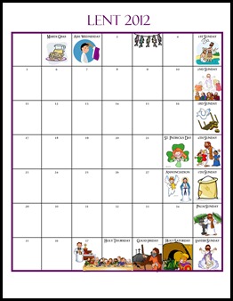 2012 Lent Calendar