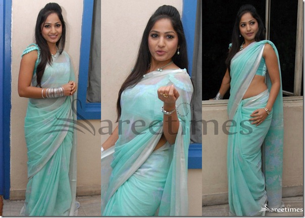 Madhavi_Latha_Blue_Saree