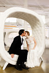 The globe sofas creates the perfect perch for the lovebirds.