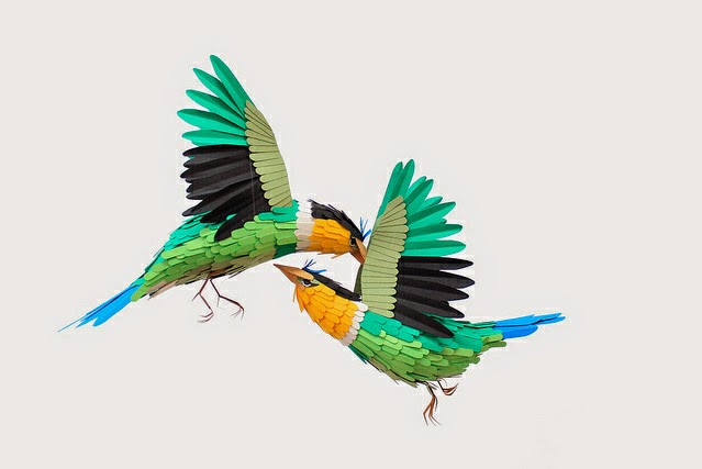 Фантастические бумажные птицы Дианы Белтран Эррера (10 фото)