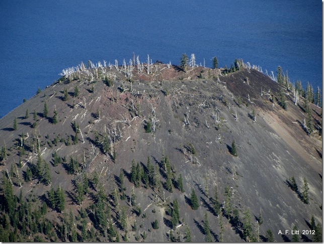 Wizard Island Crater.  Crater Lake National Park.  Oregon.  August 21, 2012.
