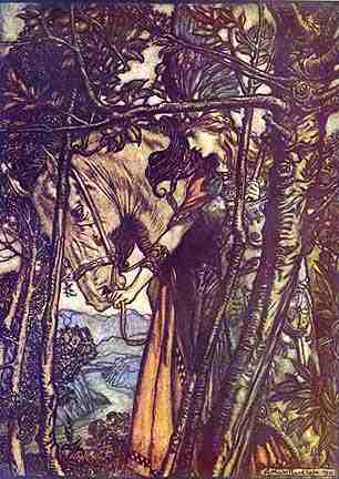 Brunhilde Leads Her Horse, Asatru Gods And Heroes