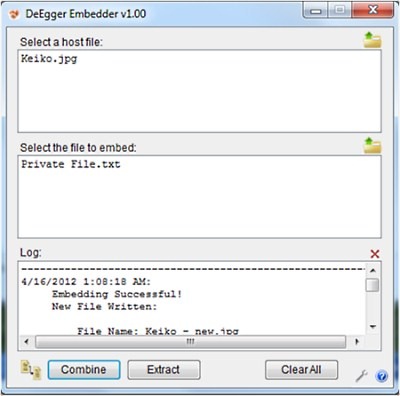 DeEgger Embedder - Ocultar arquivos dentro de outros arquivos
