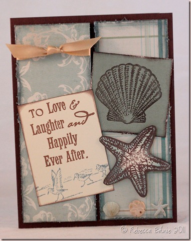 winning beach wedding card