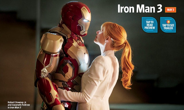 New Iron Man 3 Photo Finds Tony Stark and Pepper Potts in a Loving Embrace