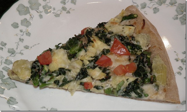 Spinach Artichoke Asparagus Pizza 5-27-11