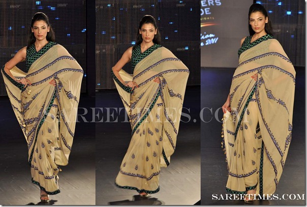 Reynu_Tandon_Tan_Designer_Saree