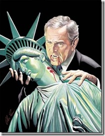Bush Biting Liberty's Neck