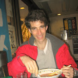 Mike enjoys some shoyu ramen with lots of chili oil. If you look closely you can see the sweat. Mike enjoys some shoyu ramen with lots of chili oil. If you look closely you can see the sweat.