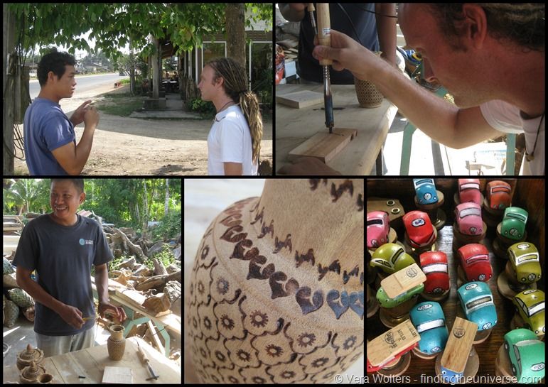Collage Trang Taro wood workshop Thailand Collage Trang Taro wood workshop Thailand