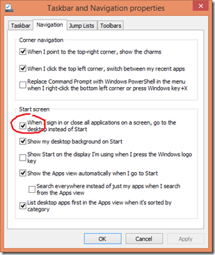 windows 8.1 go to desktop