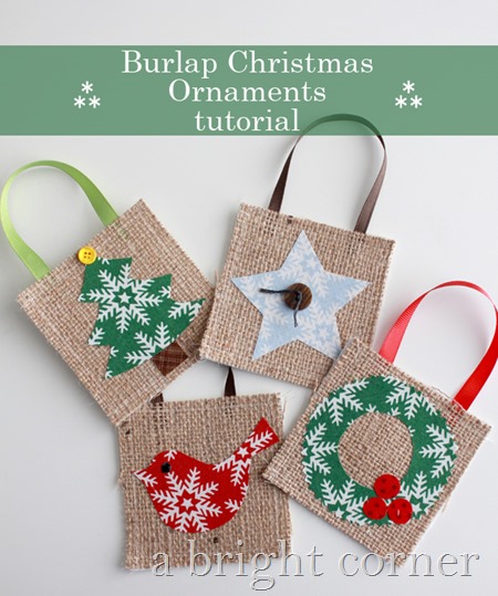 Burlap Christmas Ornament Tutorial