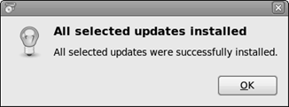 Software Update tells you the update was successful