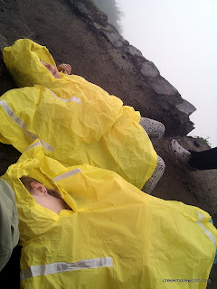 Emma, Lily and Dad take naps at the top as we wait for the clouds to break-up and show us the view.